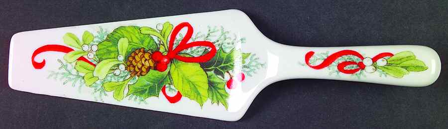 Winter Birds & Wreath Solid Ceramic Pie/Cake Server by Sadek-1