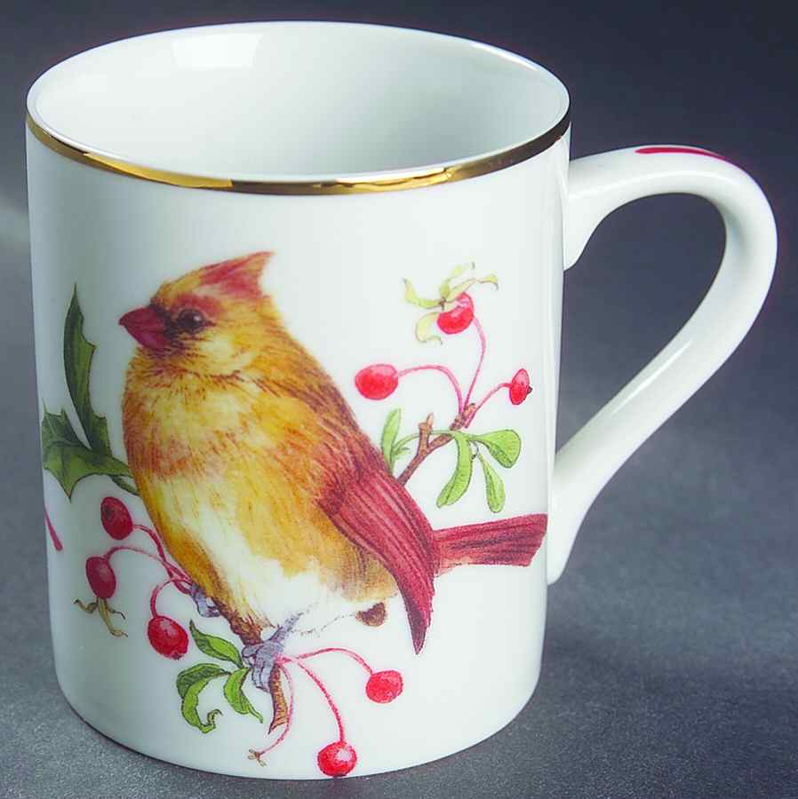 Winter Birds & Wreath Mug by Sadek-1