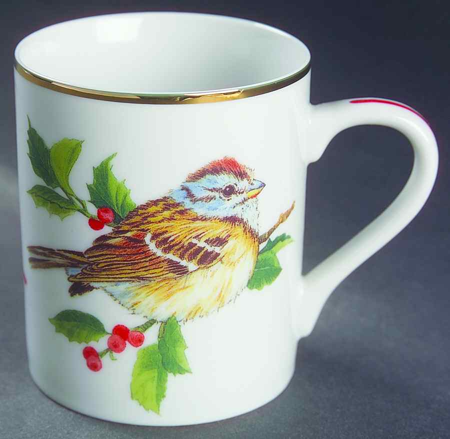 Winter Birds & Wreath Mug by Sadek-1