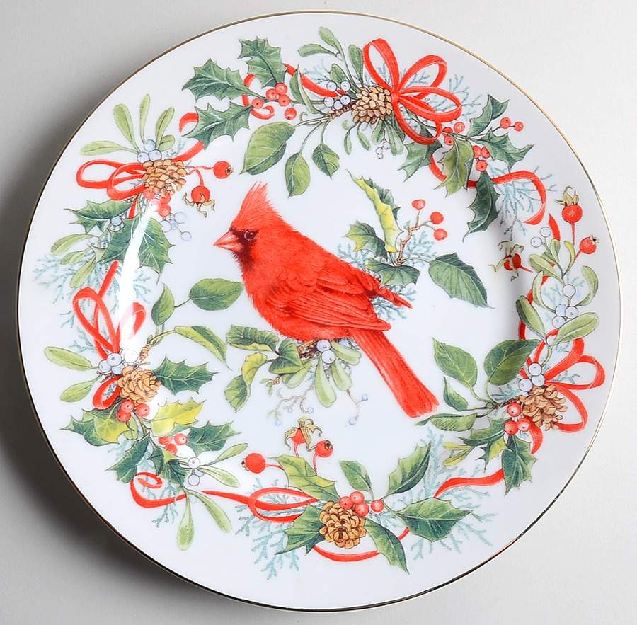 Winter Birds & Wreath Dinner Plate by Sadek-1