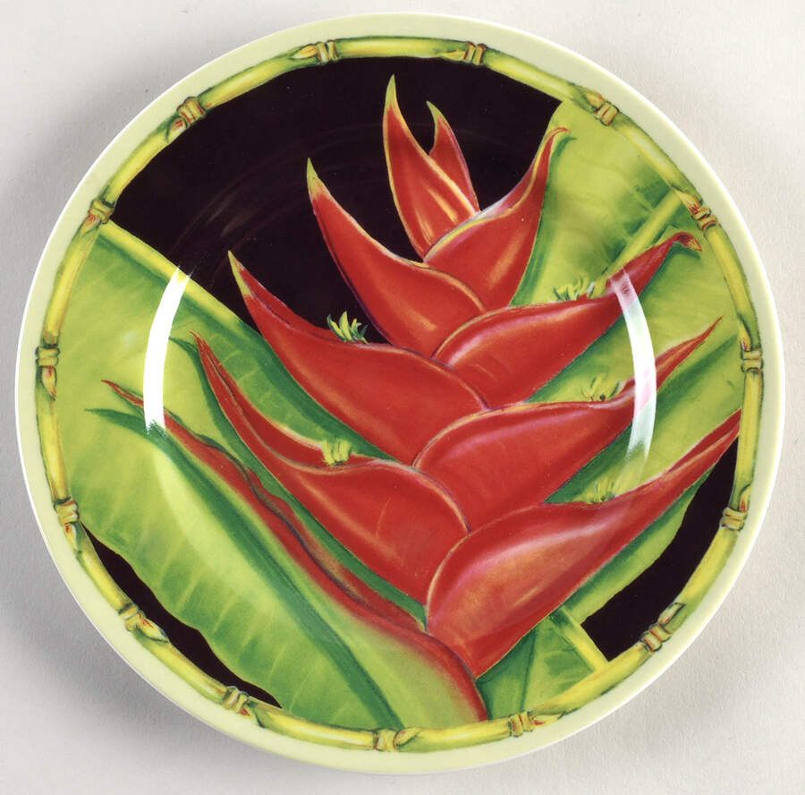 Tropical Jungle Heliconia Salad/Dessert Plate by Sadek-1