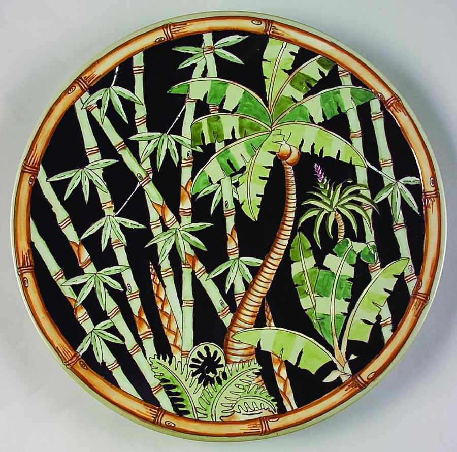 Tropical Jungle Heliconia 12" Chop Plate (Round Platter) by Sadek-1
