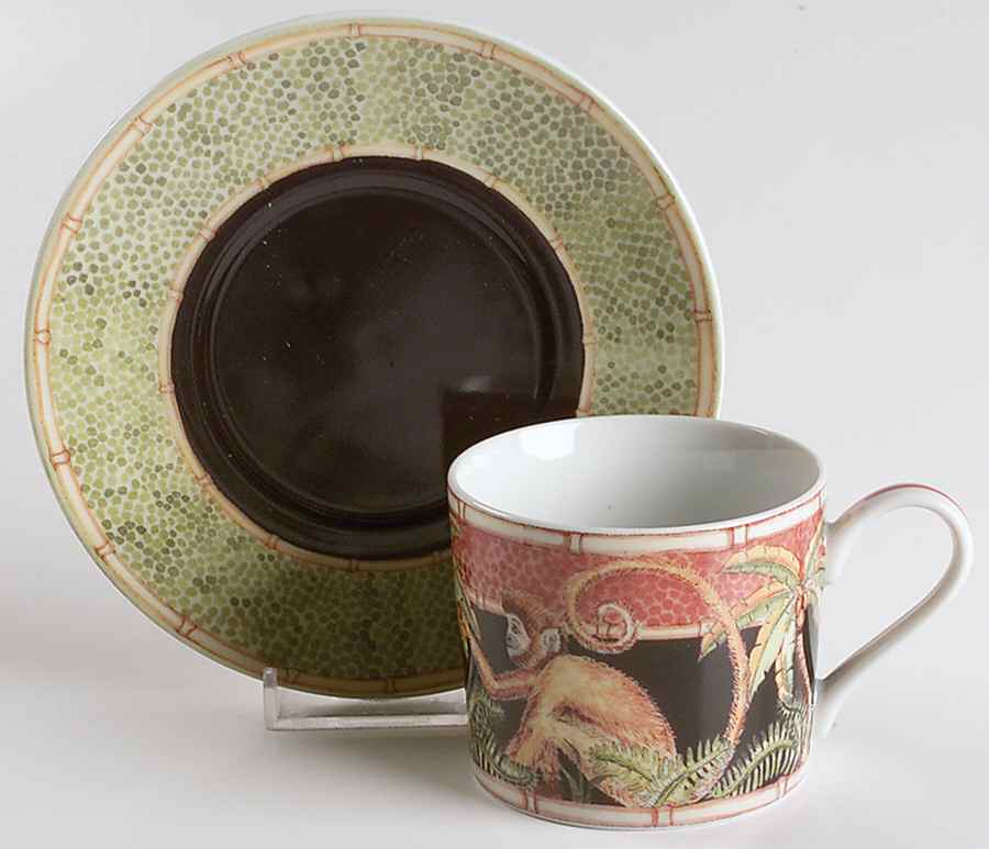 Jungle Safari Flat Cup & Saucer Set by Sadek-1
