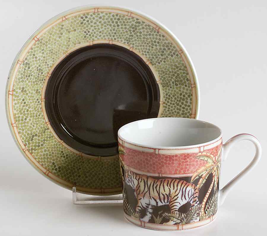 Jungle Safari Flat Cup & Saucer Set by Sadek-1