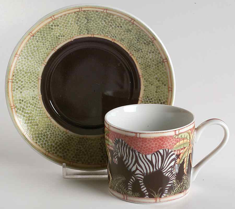 Jungle Safari Flat Cup & Saucer Set by Sadek-1