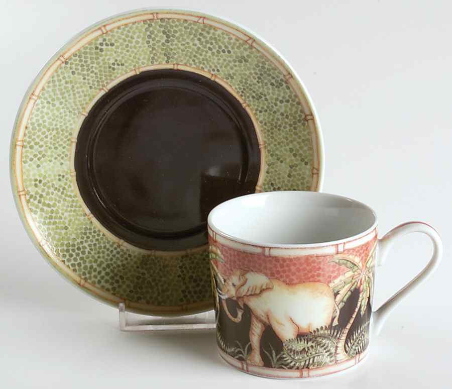 Jungle Safari Flat Cup & Saucer Set by Sadek-1