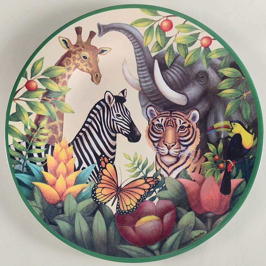 Jungle Animals 15" Melamine Chop Plate (Round Platter) by Sakura-1