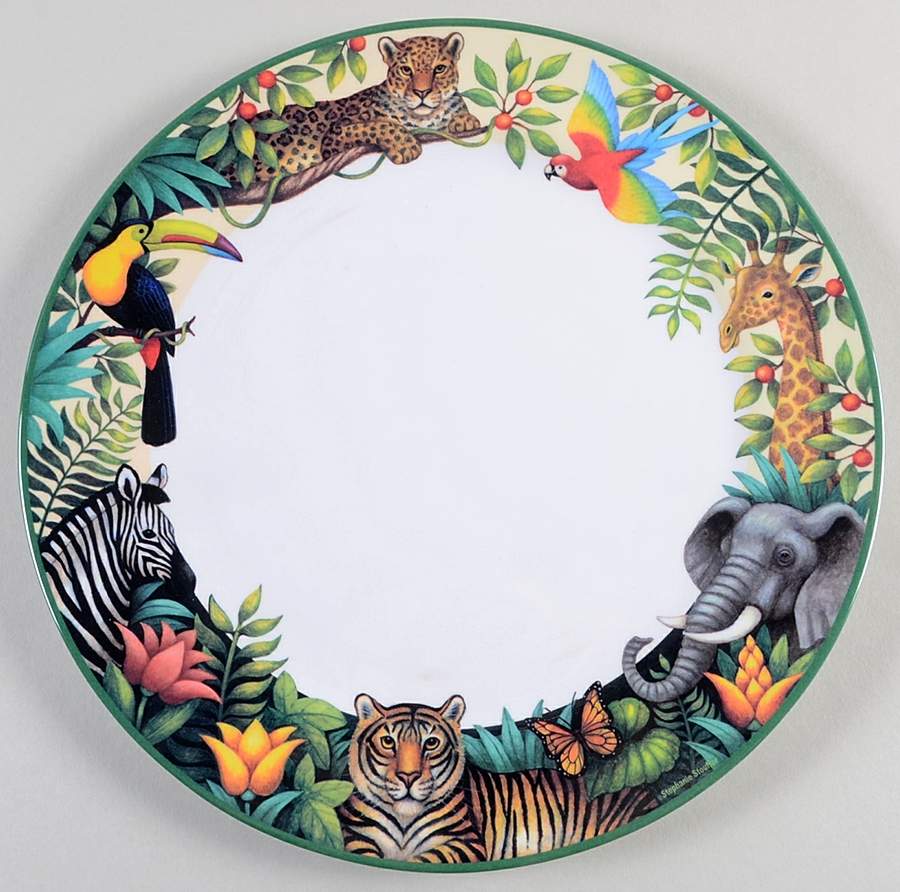 Jungle Animals Melamine Dinner Plate by Sakura-1
