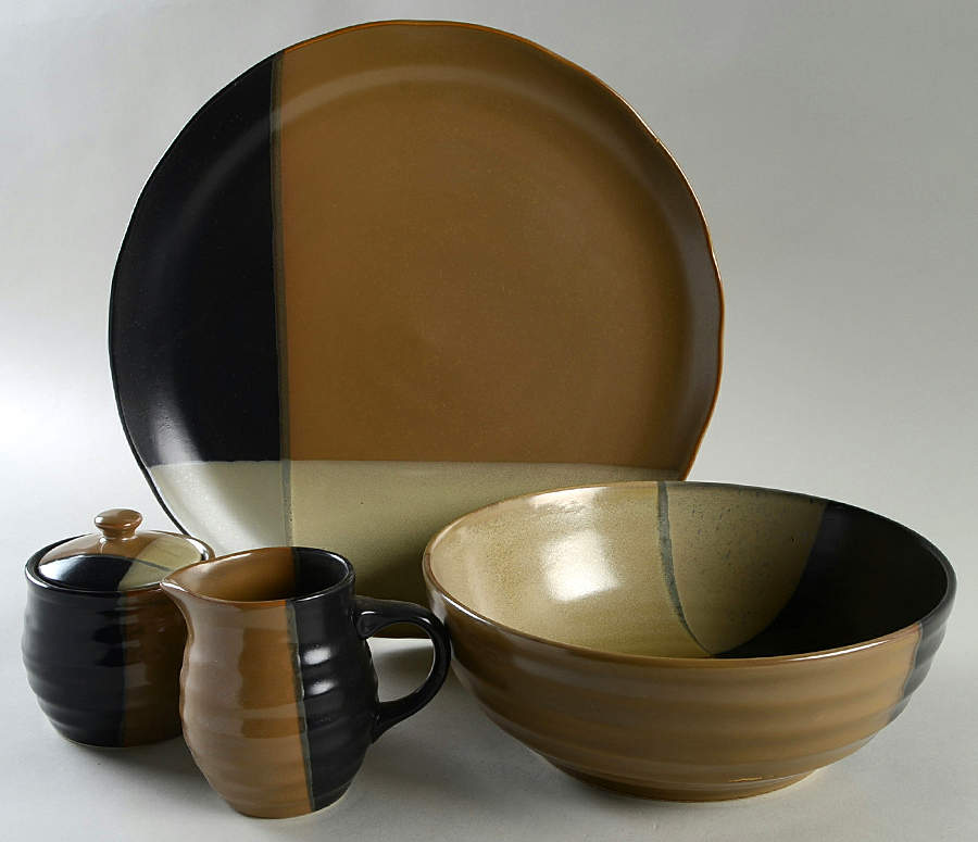 Gold Dust Black 5 Piece Hostess Set by Sango-1