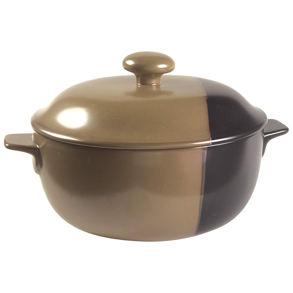 Gold Dust Black 2.5 Qt Round Covered Casserole by Sango-1