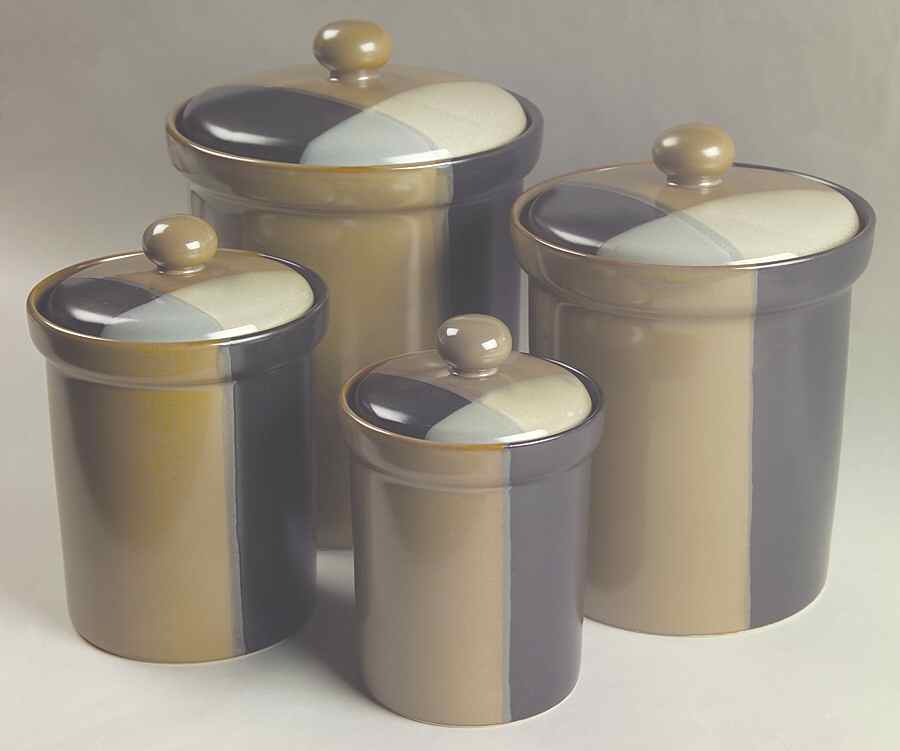 Gold Dust Black (4 Piece) Canister Set (Box Set) by Sango-1