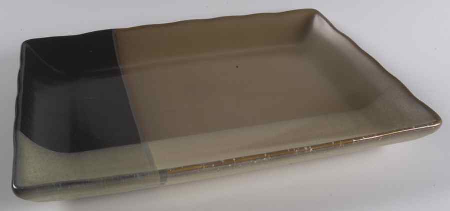 Gold Dust Black 13" Rectangular Serving Platter by Sango-1