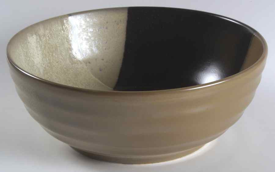 Gold Dust Black 9" Round Vegetable Bowl by Sango-1