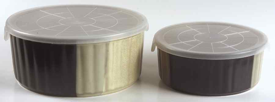 Gold Dust Black (Set of 2) Ceramic Storage Bowls by Sango-1