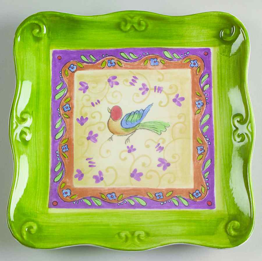 Tuscan Gardens Square Salad Plate by Sango-1