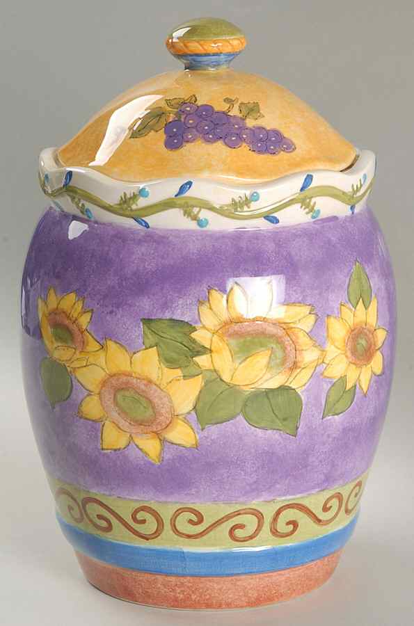 Tuscan Gardens Large Canister & Lid by Sango-1