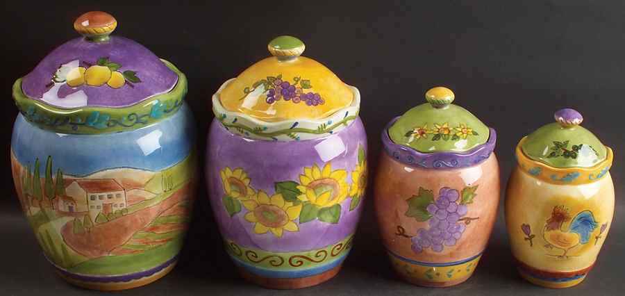 Tuscan Gardens (4 Piece) Canister Set (Box Set) by Sango-1