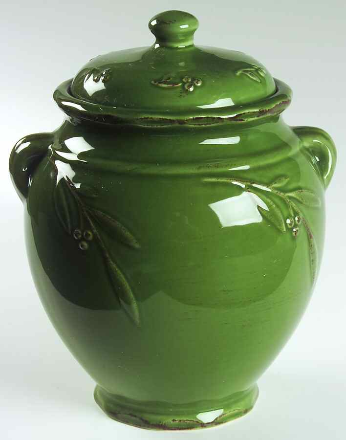 Bella Green (Basil) Large Canister & Lid by Signature-1