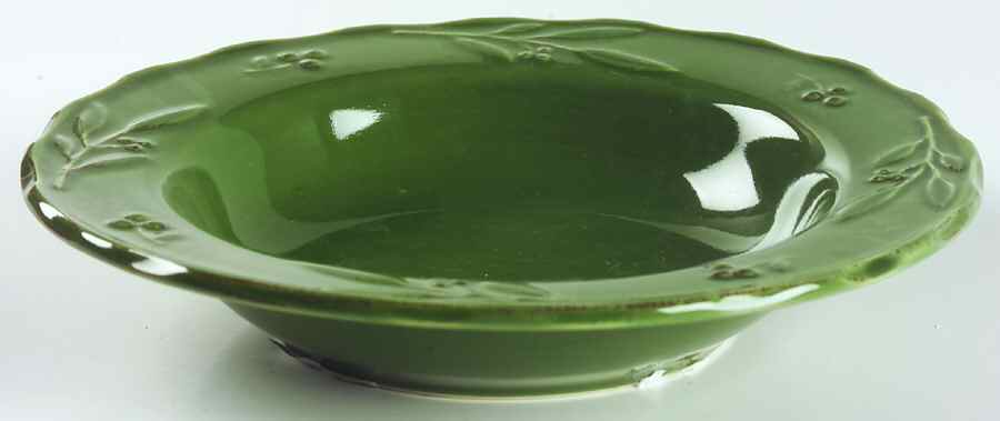 Bella Green (Basil) Large Rim Soup Bowl by Signature-1