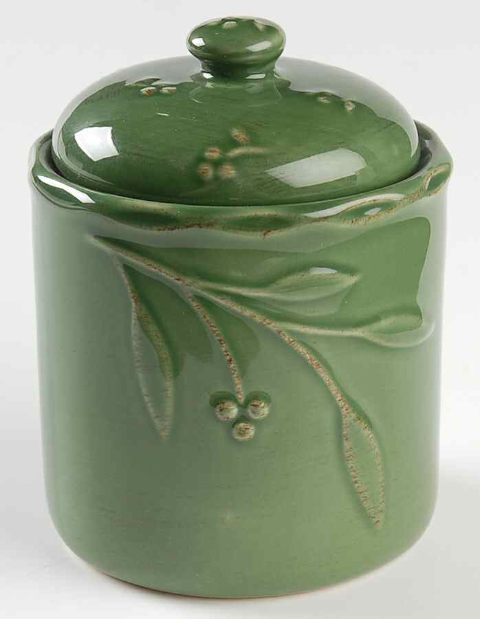 Bella Green (Basil) Sugar Bowl & Lid by Signature-1