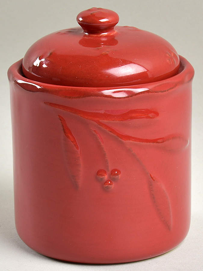Bella Red (Ruby) Small Canister & Lid by Signature-1
