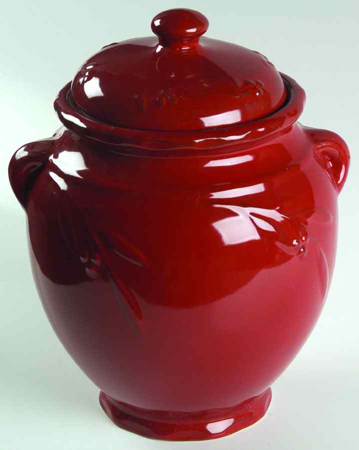 Bella Red (Ruby) Large Canister & Lid by Signature-1