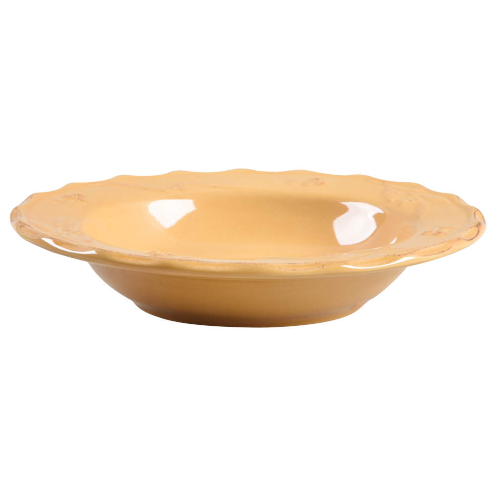 Bella Yellow (Mustard) Large Rim Soup Bowl by Signature-1