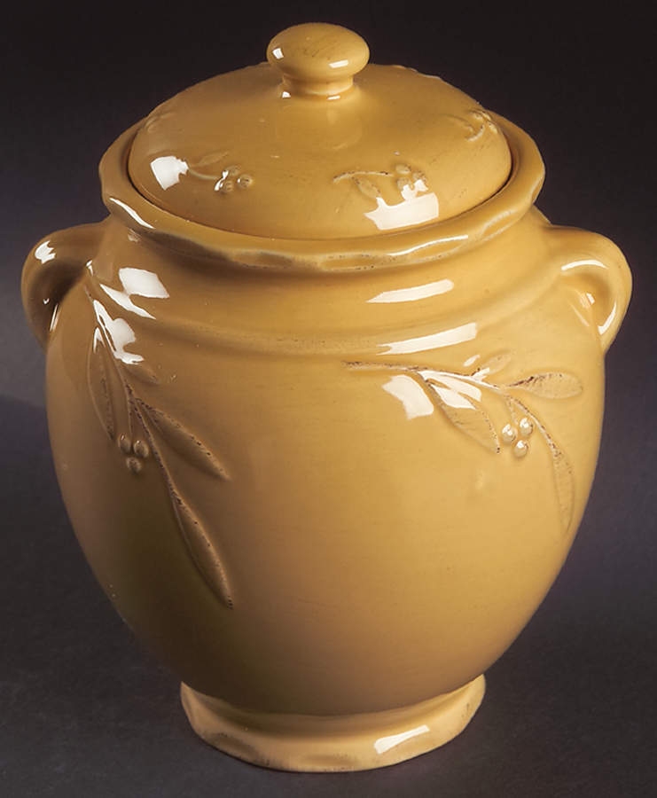 Bella Yellow (Mustard) Large Canister & Lid by Signature-1