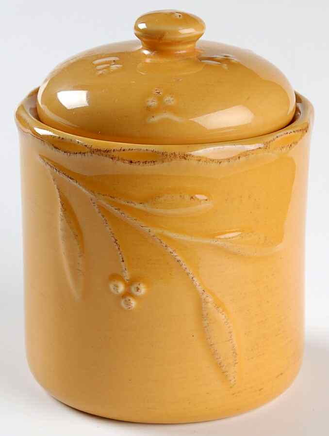 Bella Yellow (Mustard) Sugar Bowl & Lid by Signature-1