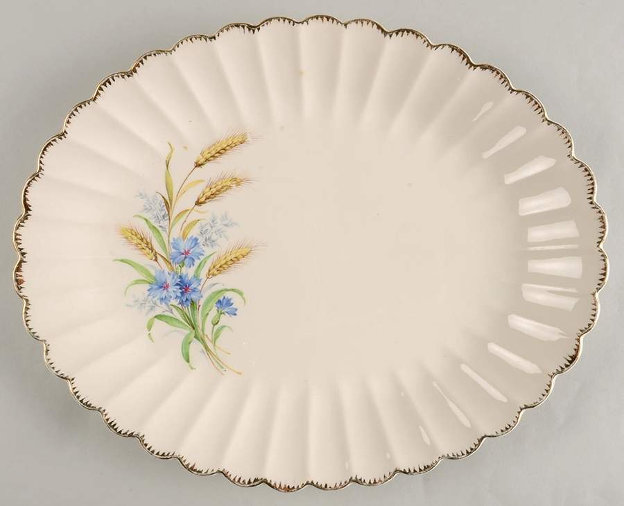 Golden Wheat 13" Oval Serving Platter by Sebring Pottery-1