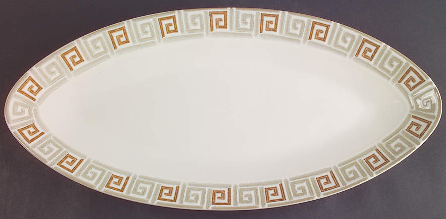 Greek Key 17" Oval Serving Platter by Studio Nova-1