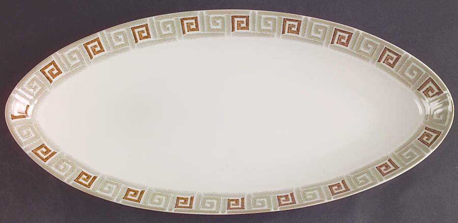 Greek Key 14" Oval Serving Platter by Studio Nova-1