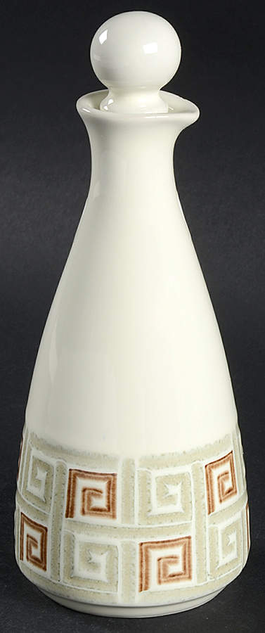 Greek Key Oil Or Vinegar Cruet and Stopper by Studio Nova-1
