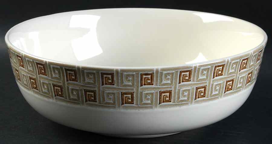 Greek Key 9" Round Vegetable Bowl by Studio Nova-1