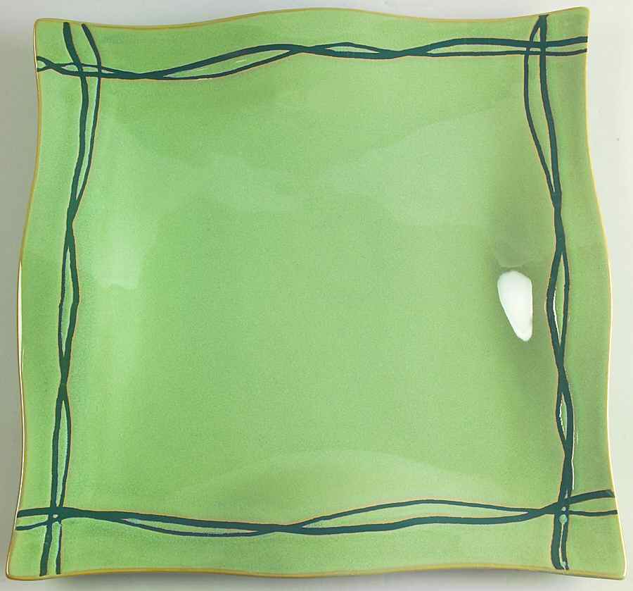 Mystic Cove Green 12" Square Serving Platter by Studio Nova-1