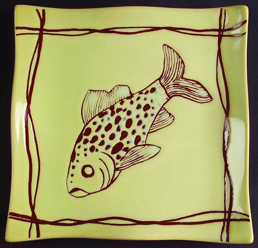 Mystic Cove Yellow Accent Salad Plate by Studio Nova-1