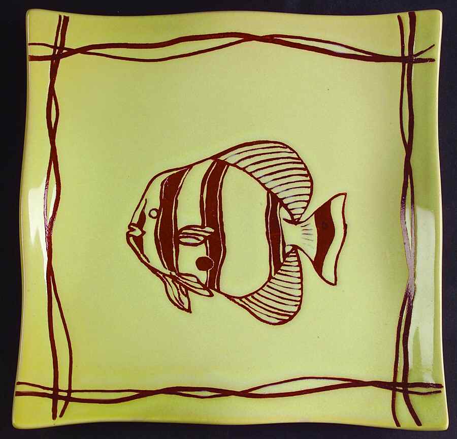 Mystic Cove Yellow Accent Salad Plate by Studio Nova-1