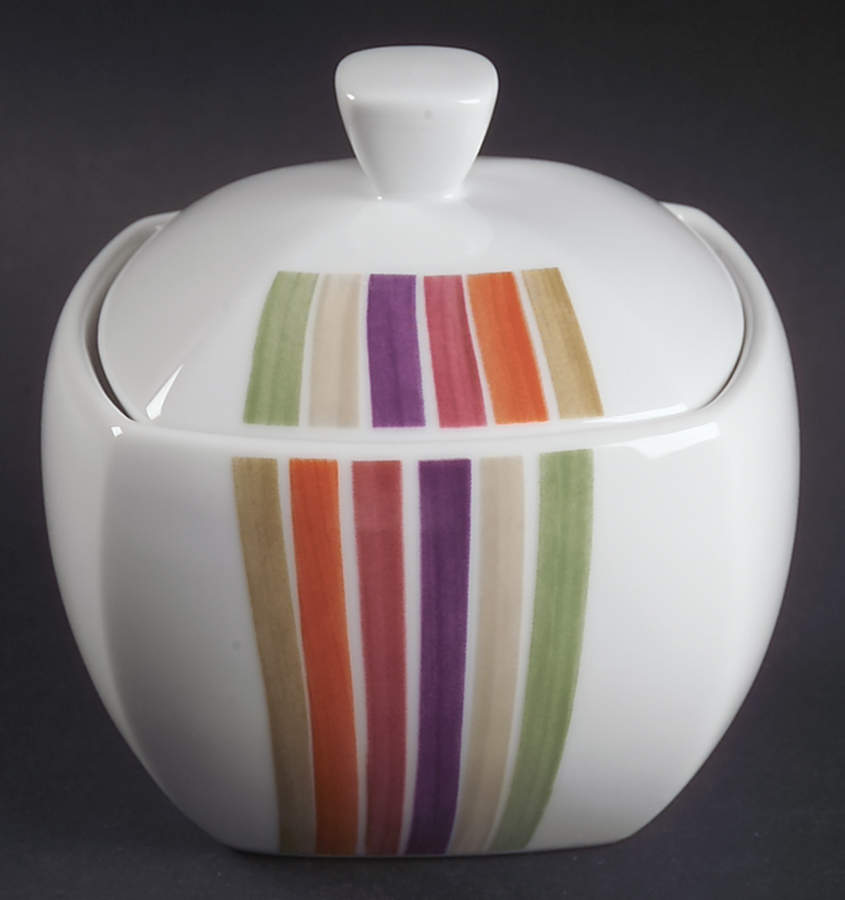 Festive Stripes Sugar Bowl & Lid by Studio Nova-1