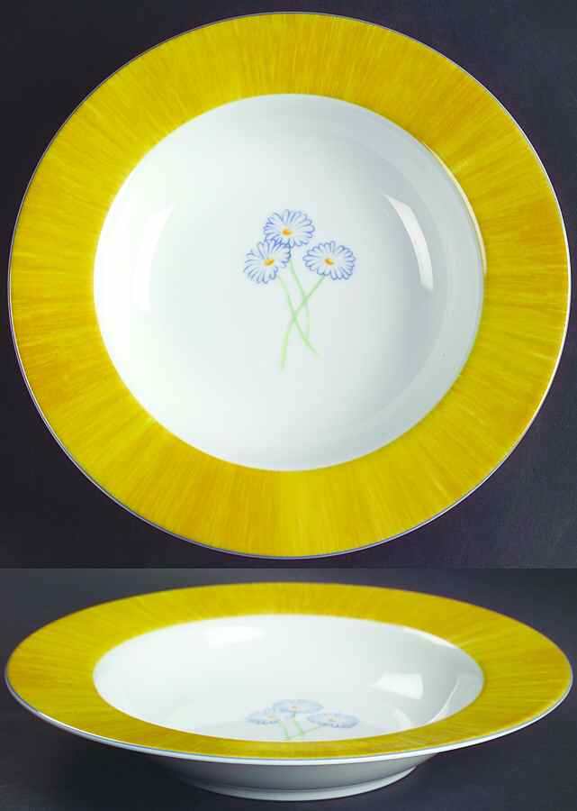 Country Daisy Large Rim Soup Bowl by Studio Nova-1