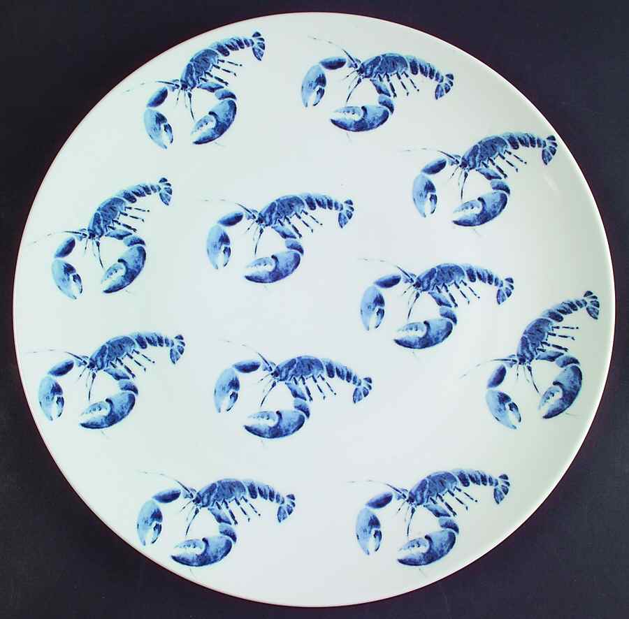 Lobster Blue 12" Chop Plate (Round Platter) by Studio Nova-1
