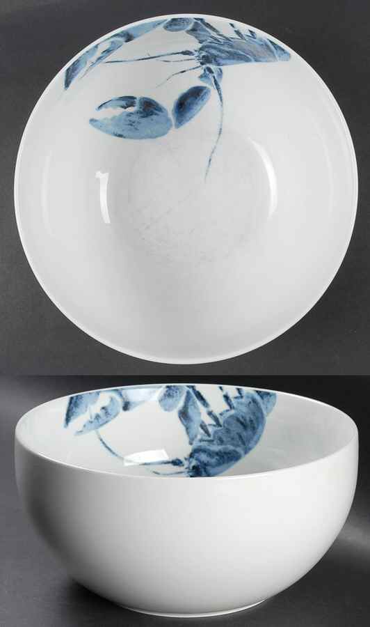 Lobster Blue 9" Salad Serving Bowl by Studio Nova-1