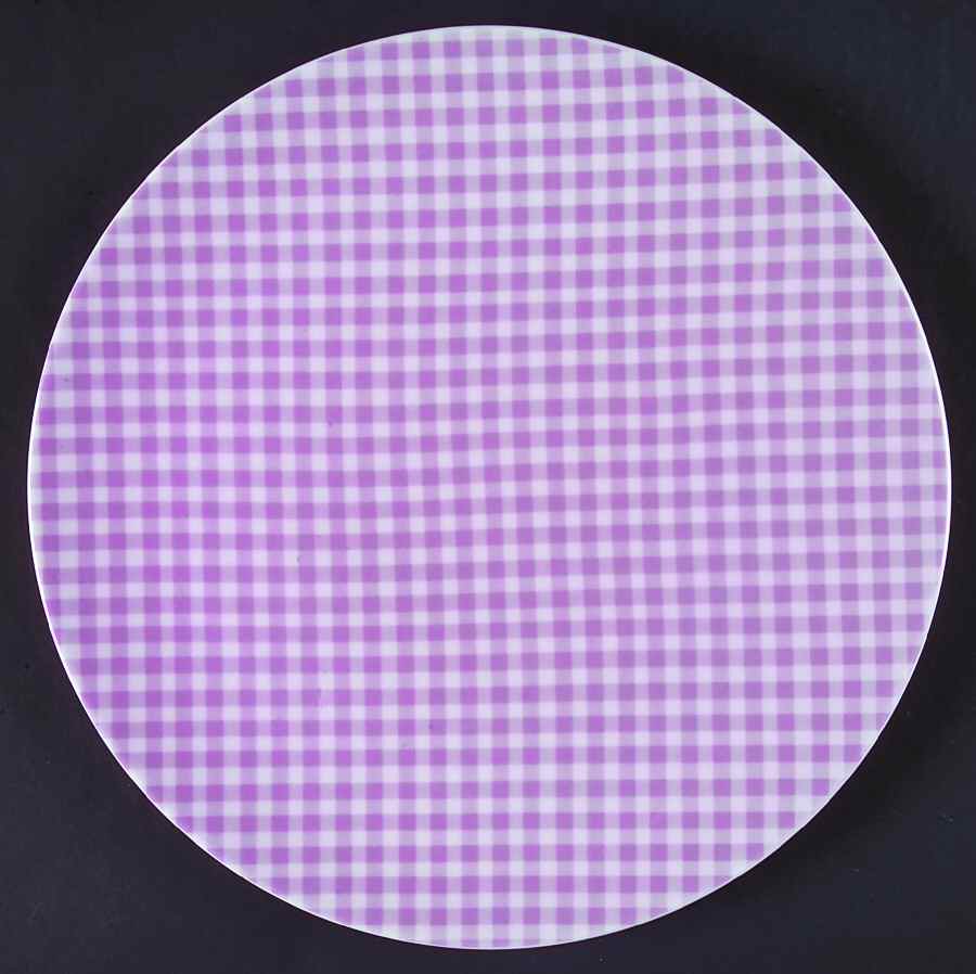 Gingham Mauve 12" Chop Plate (Round Platter) by Studio Nova-1