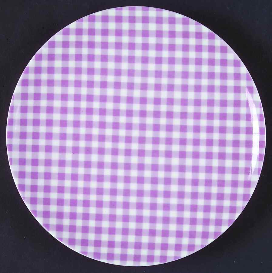 Gingham Mauve Salad/Dessert Plate by Studio Nova-1