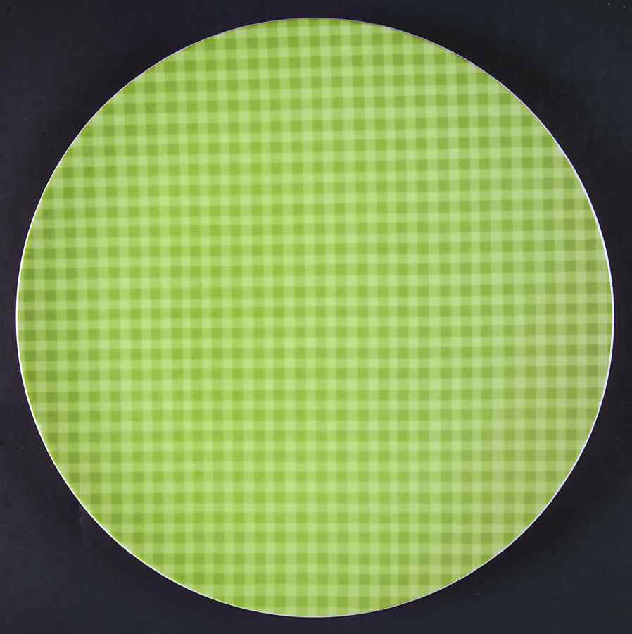 Gingham Green 12" Chop Plate (Round Platter) by Studio Nova-1