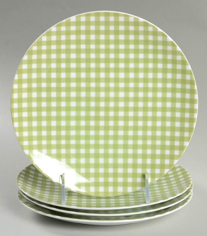 Gingham Green Salad/Dessert Plate - Set of 4 by Studio Nova-1