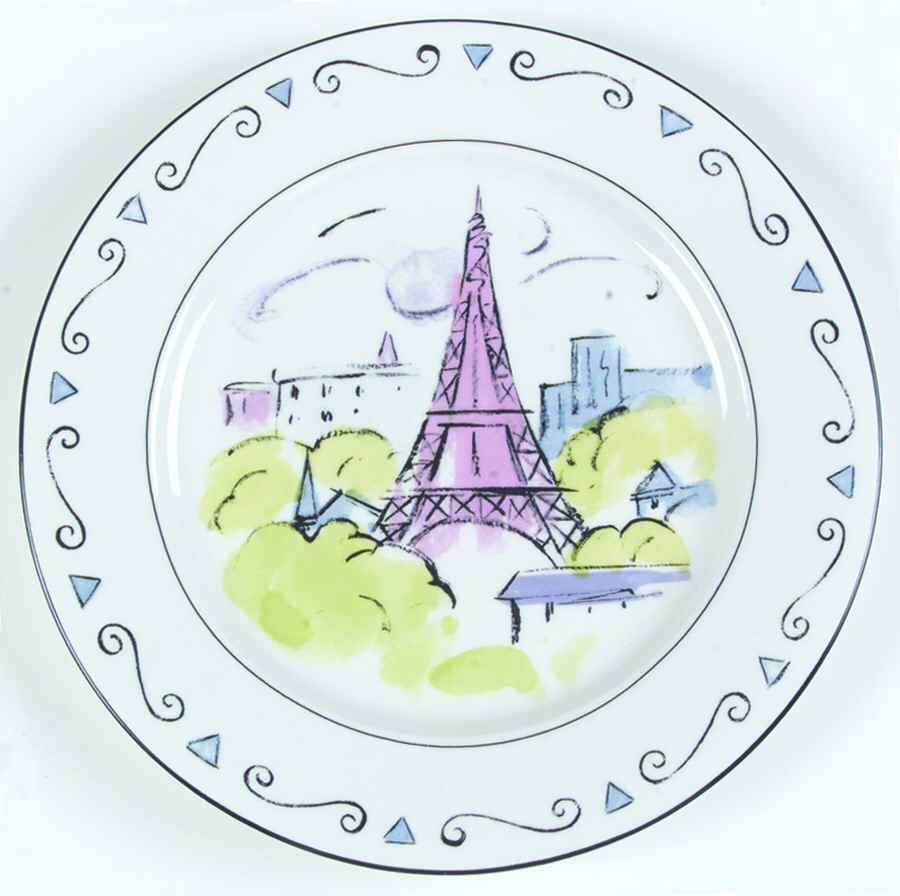 Vues de Paris Dinner Plate by Studio Nova-1