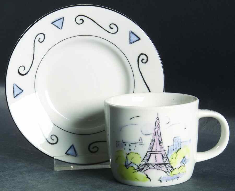 Vues de Paris Saucer for Flat Demitasse Cup by Studio Nova-1