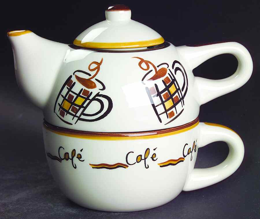 Cafe Individual Teapot & Lid with Cup by Studio Nova-1