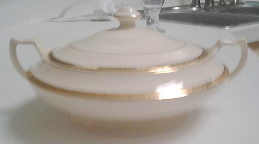 The Etched Design Round Covered Vegetable by Sebring Pottery-1
