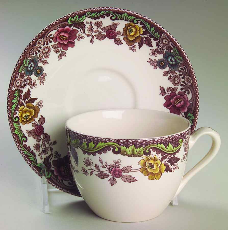 Grove Flat Cup & Saucer Set by Spode-1
